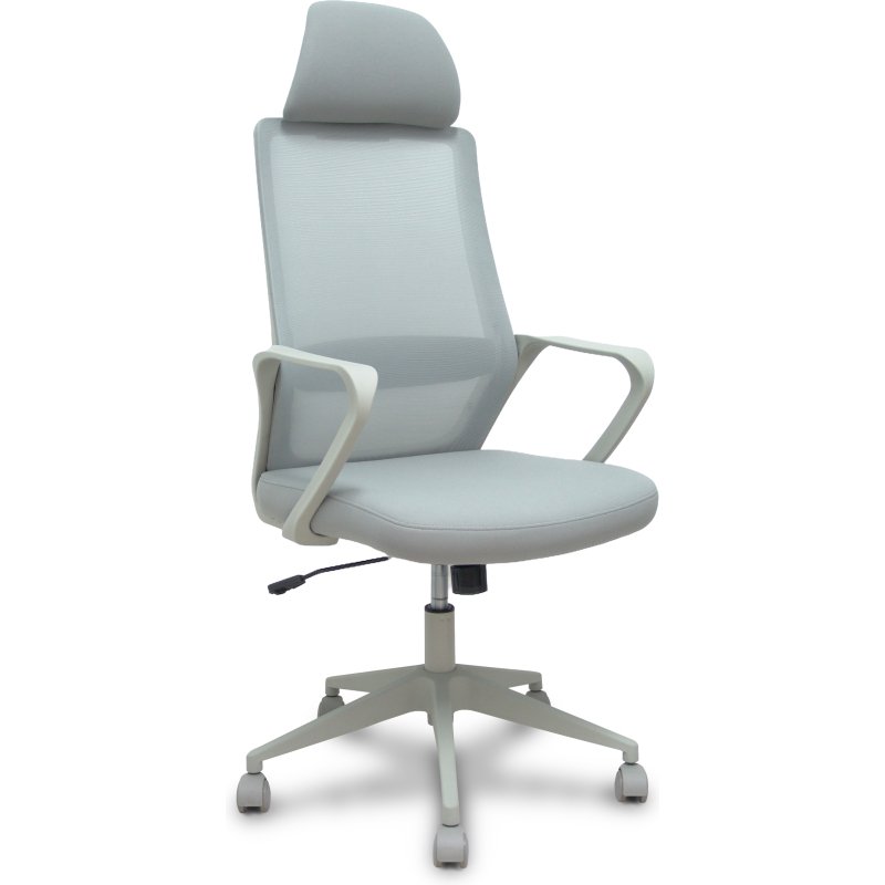 Chaise de bureau Pro534 avec dossier en résille, assise en tissu, base pyramidale, roulettes en nylon