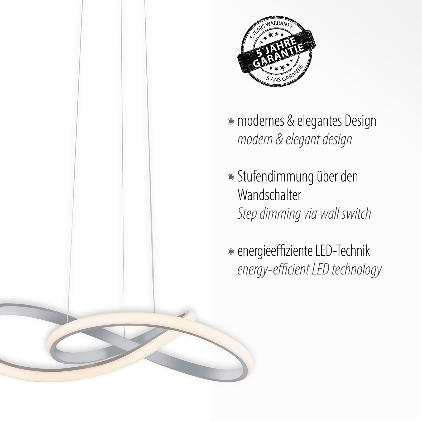 LED-Pendelleuchte - Aluminium - 120 cm