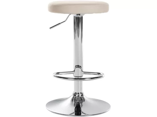 Lot de 2 Tabourets de bar - Similicuir & Métal - Crème - Ponte