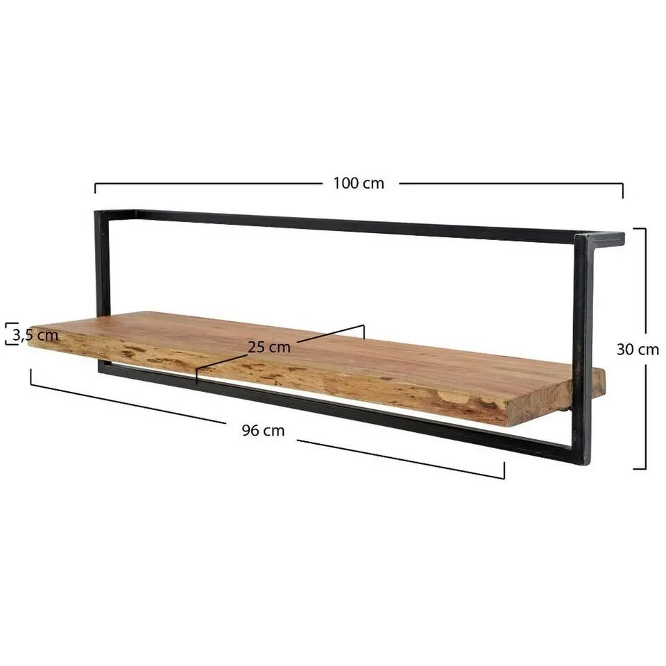 Fraaai - Woody metaal wandplank 100 cm