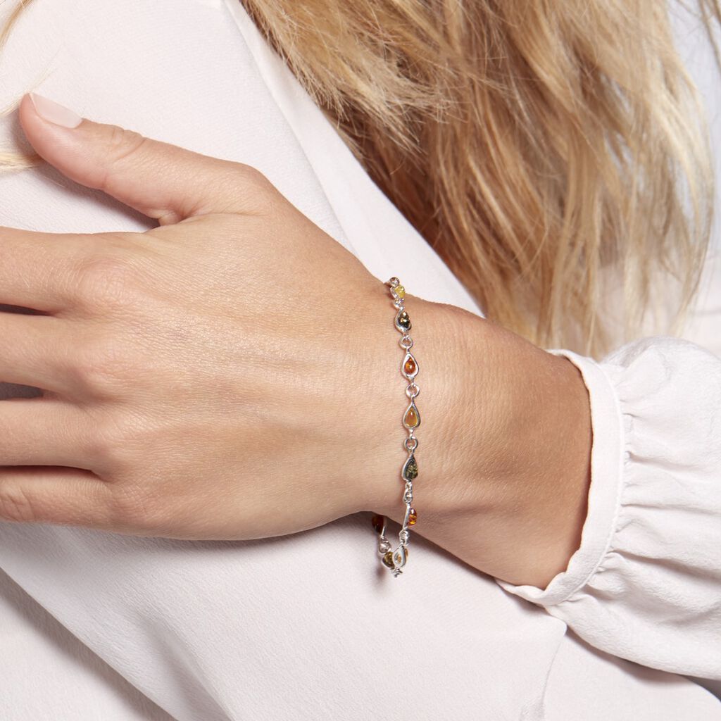 Bracelet Argent Blanc Weronika Ambre