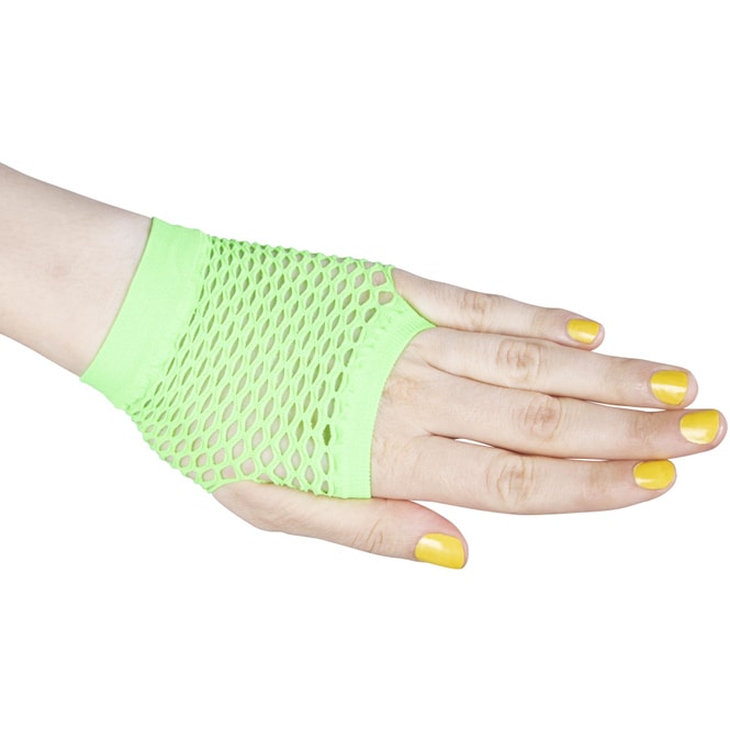 Netzhandschuhe - für Erwachsene - kurz - neongrün