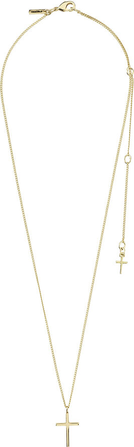 Pilgrim DAISY recycled cross pendant necklace gold-plated