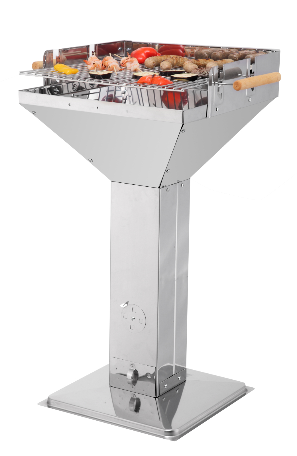 Säulengrill VISTA - Edelstahl - Trichter - 90,5 cm