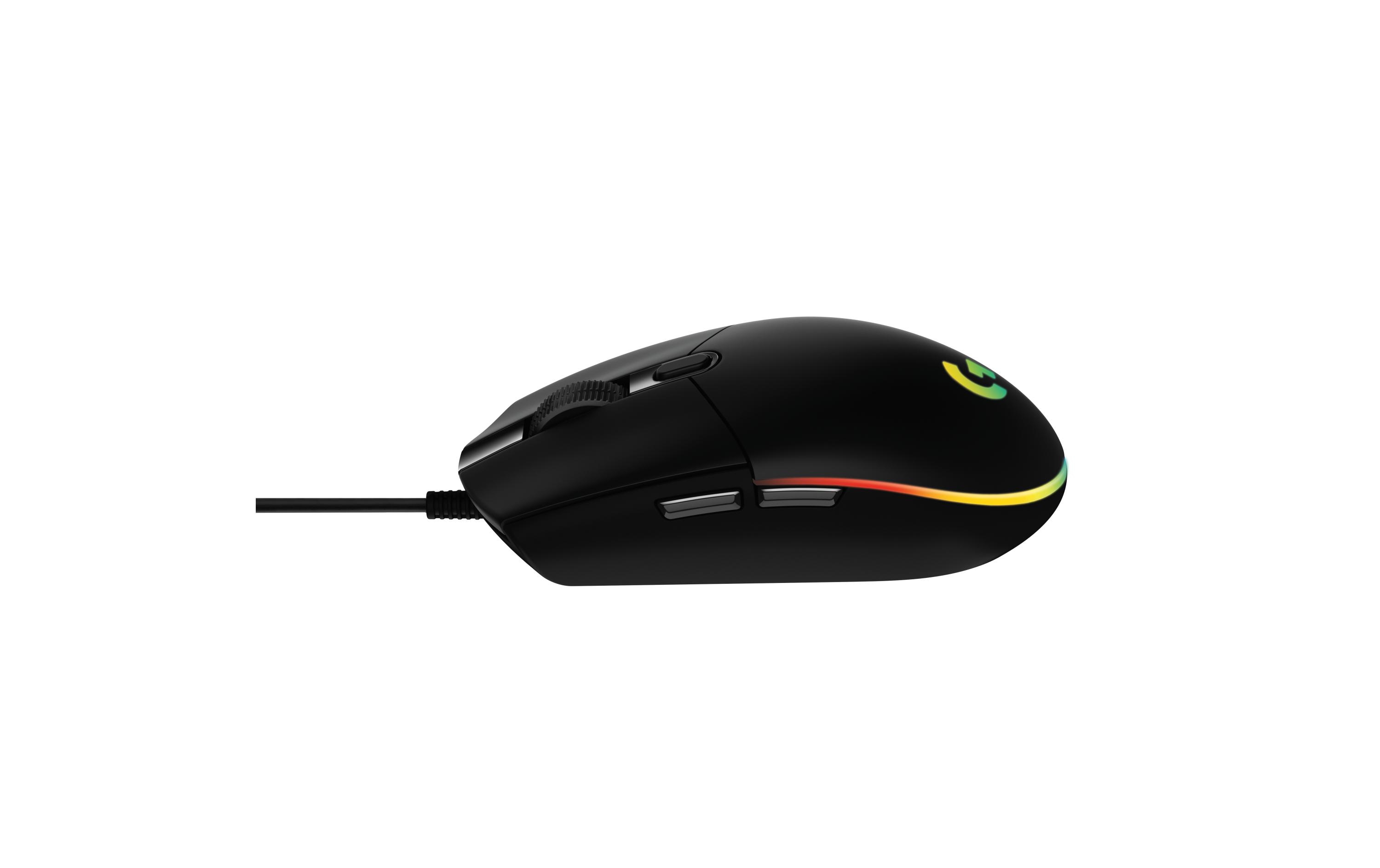 Gaming-Maus G203 Lightsync SchwarzReaktionsschnelle und leichte USB-Gamingmaus