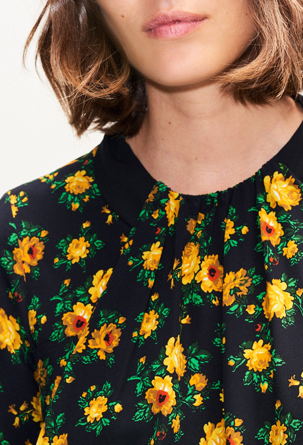 Blouse en soie imprime fleuri