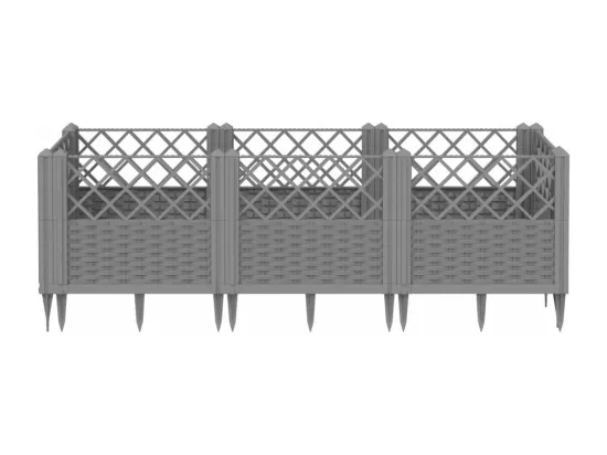Jardinière bac lit surélevé grise 123 x 5 x 43 cm 02_0038205