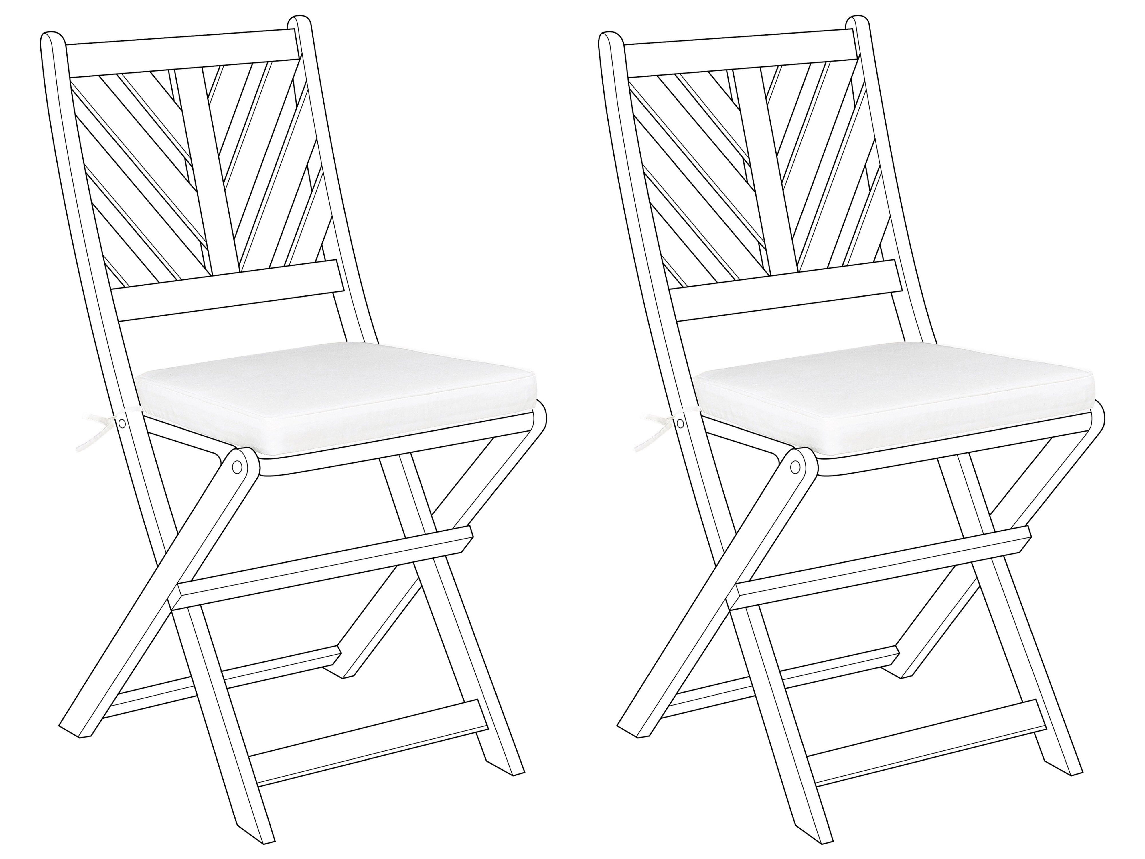 Set van 2 tuinzitkussens TERNI 37 x 34 cm Gebroken wit