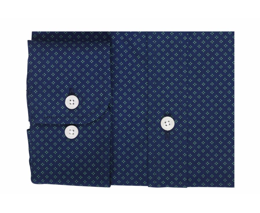 Chemise marine imprimée à motif vert - PHILBERT