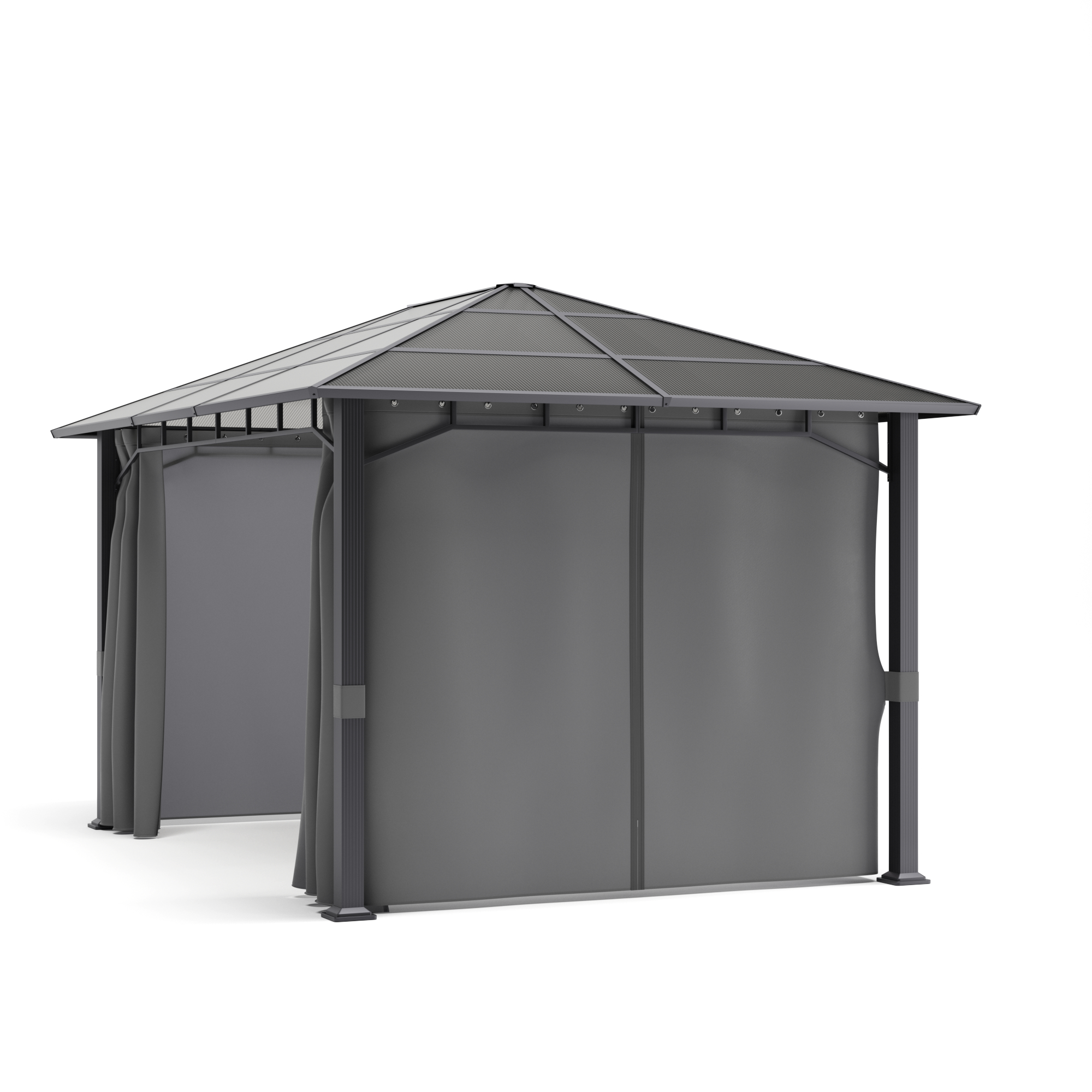 Gartenpavillon PRINCE 4 x 3 m grau