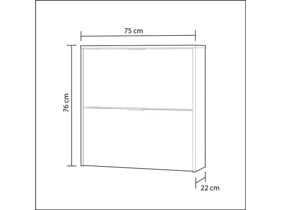 Meuble à chaussures 2 abattants L75 cm - ZAPATEROS