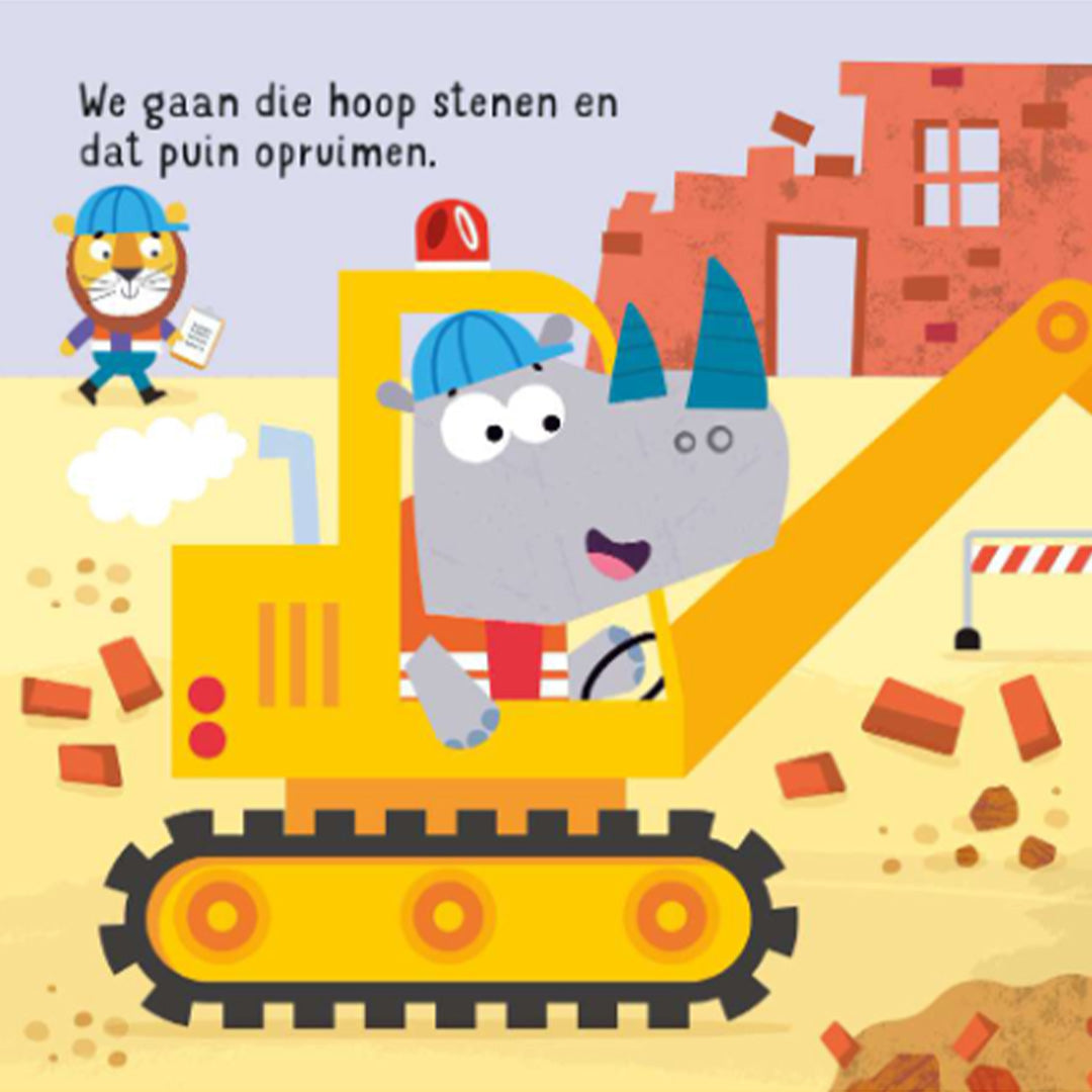 uitgeverij usborne meerijden op een graafmachine!