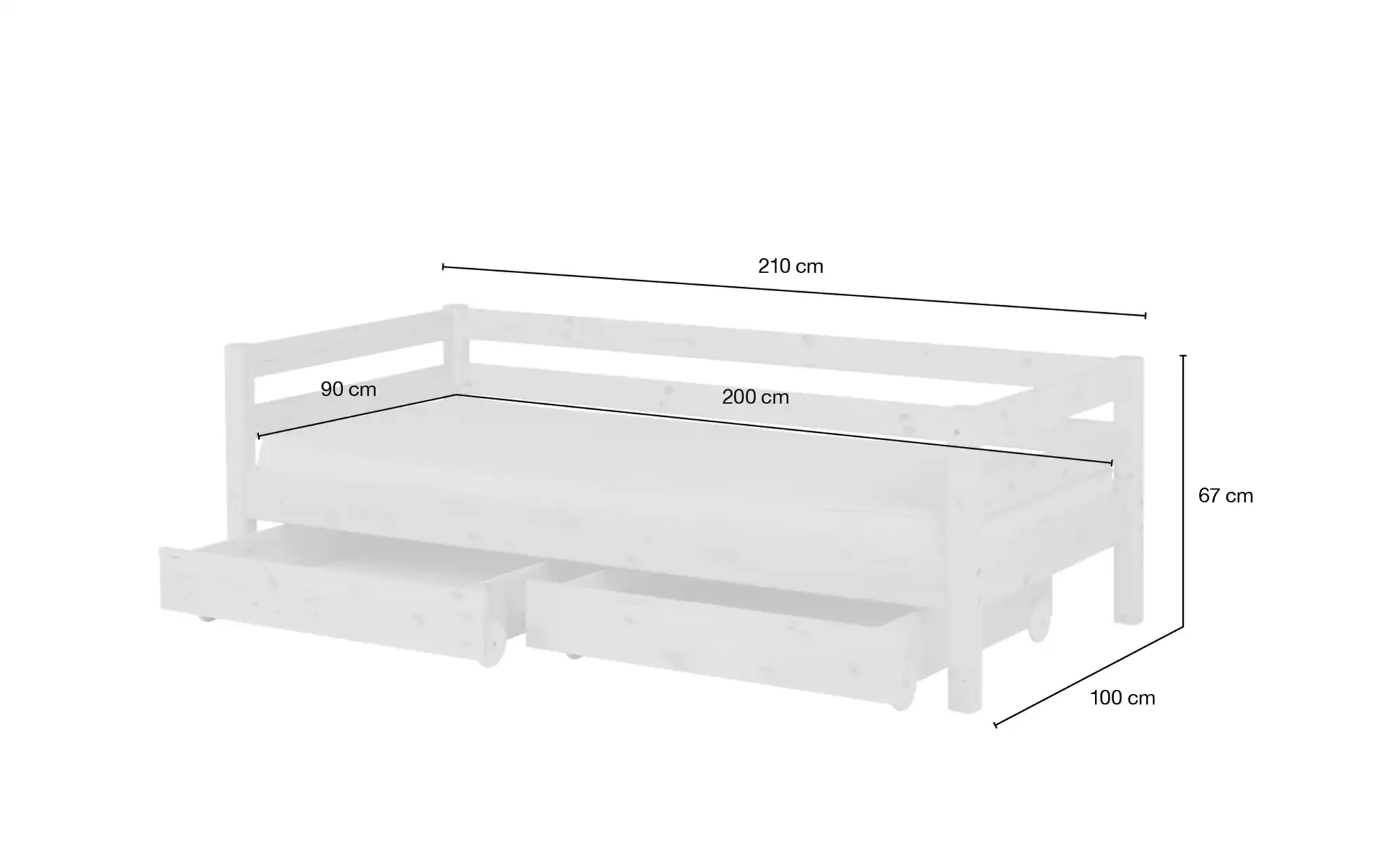 FLEXA Bett mit 2 Schubladen Flexa Classic