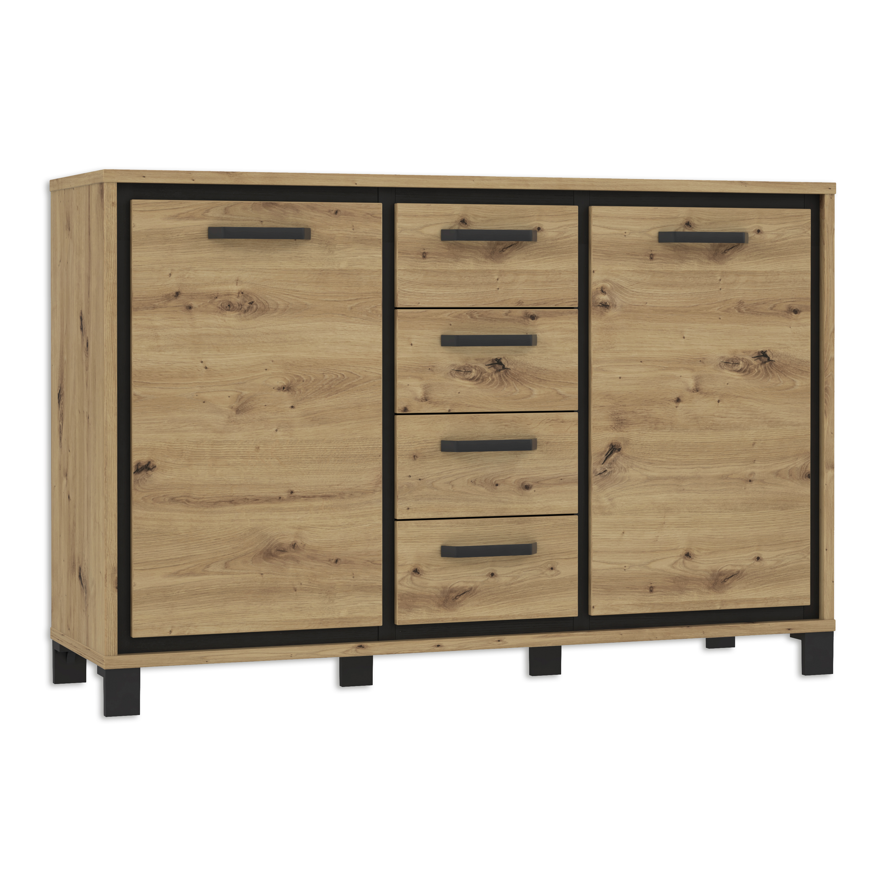 Sideboard - Artisan Eiche-Schwarzeiche - 4 Schubkästen