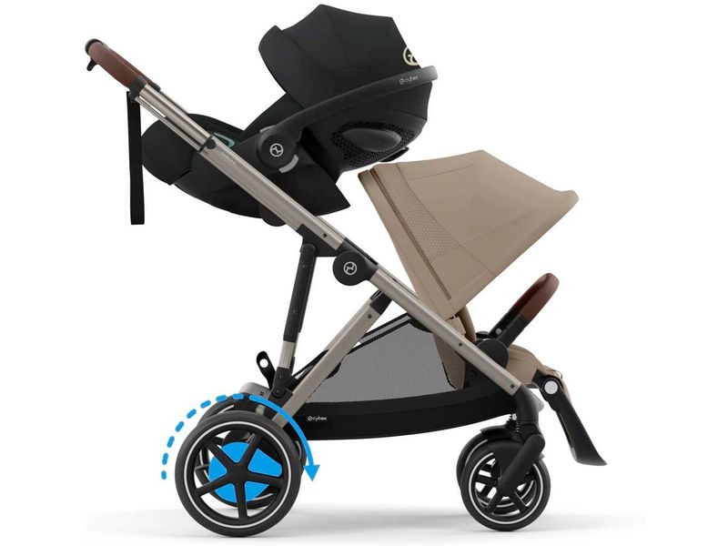 CYBEX Gold Kinderwagen eGazelle S Beige Elektrischer Kinderwagen mit 20 Kombinationen