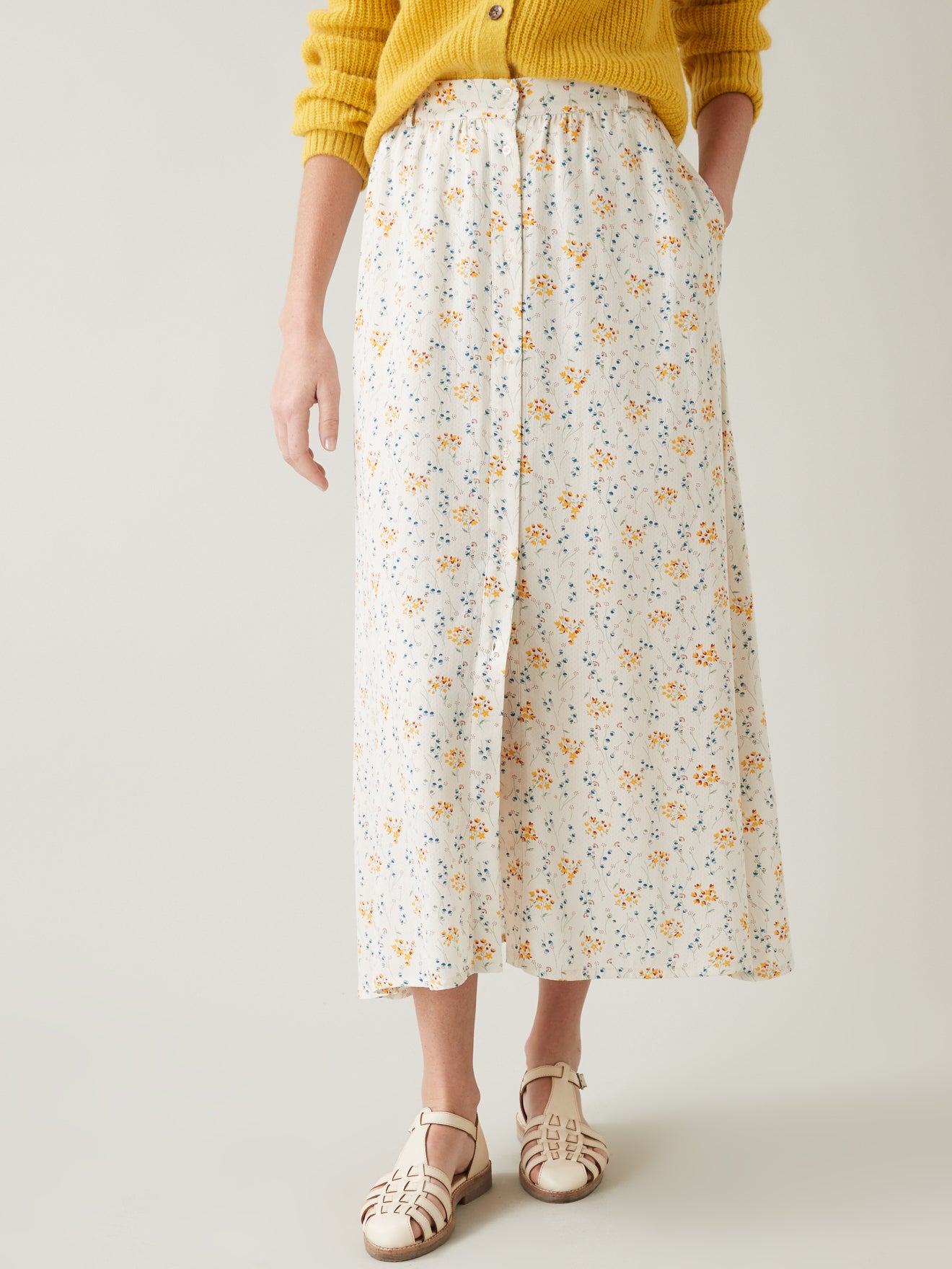 Jupe longue femme imprimé Églantine