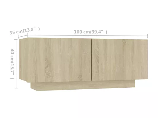 Meuble TV avec lumières LED Chêne sonoma 180x35x40 cm