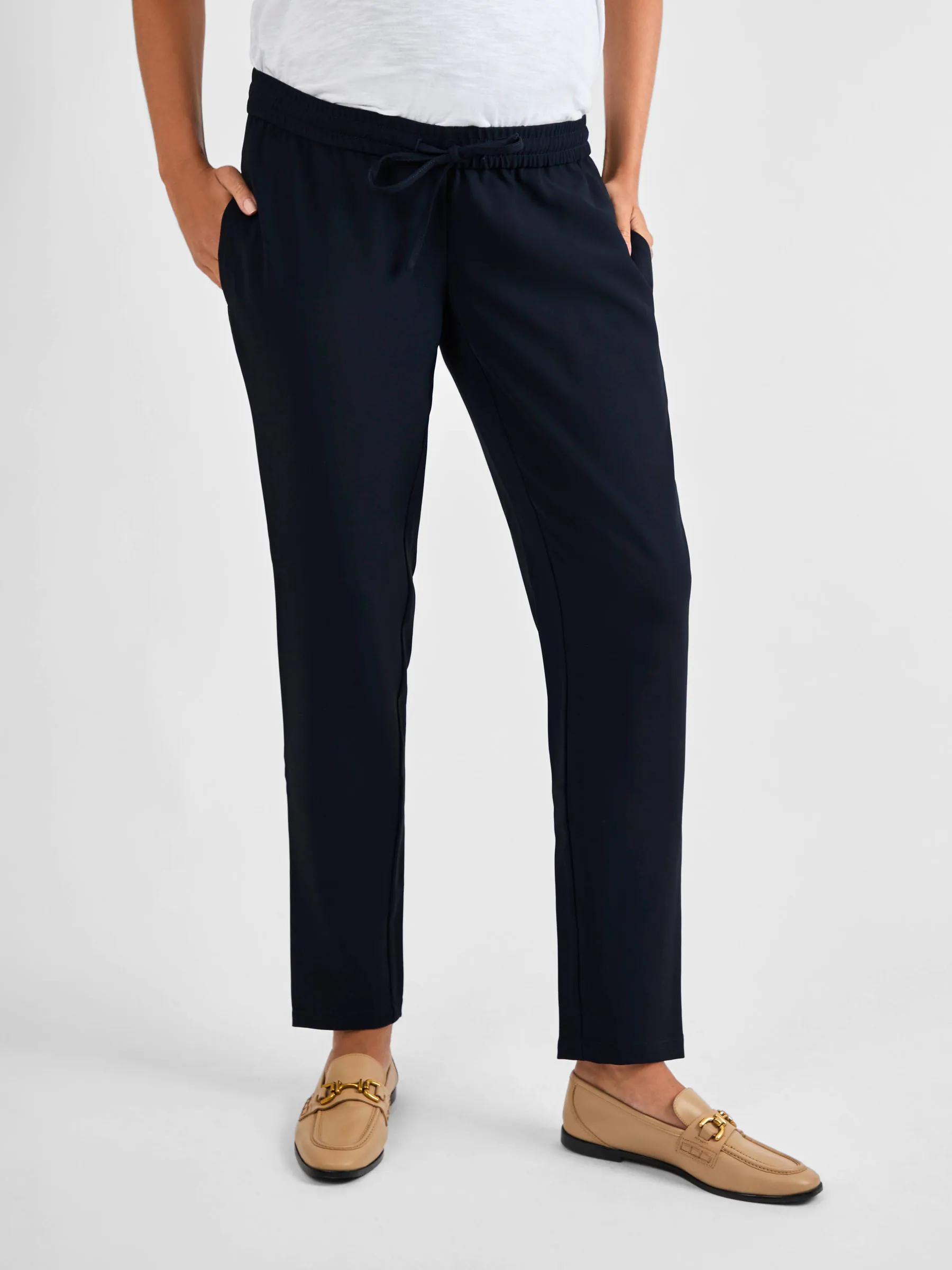 Marineblauw - JoJo Maman Bébé Zwangerschapsbroek met toelopende pijpen