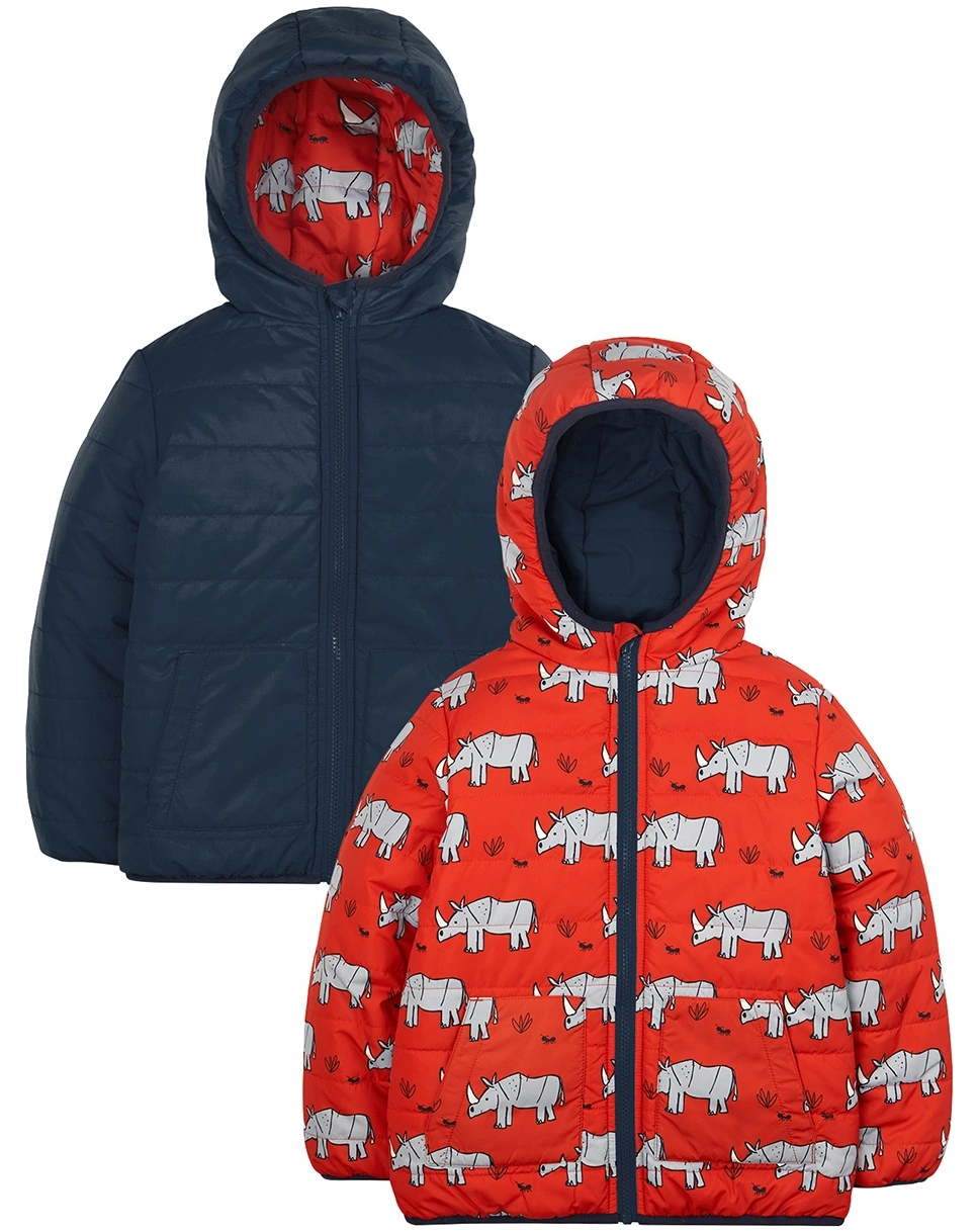 Steppjacke TOASTY - RHINO zum Wenden in orange