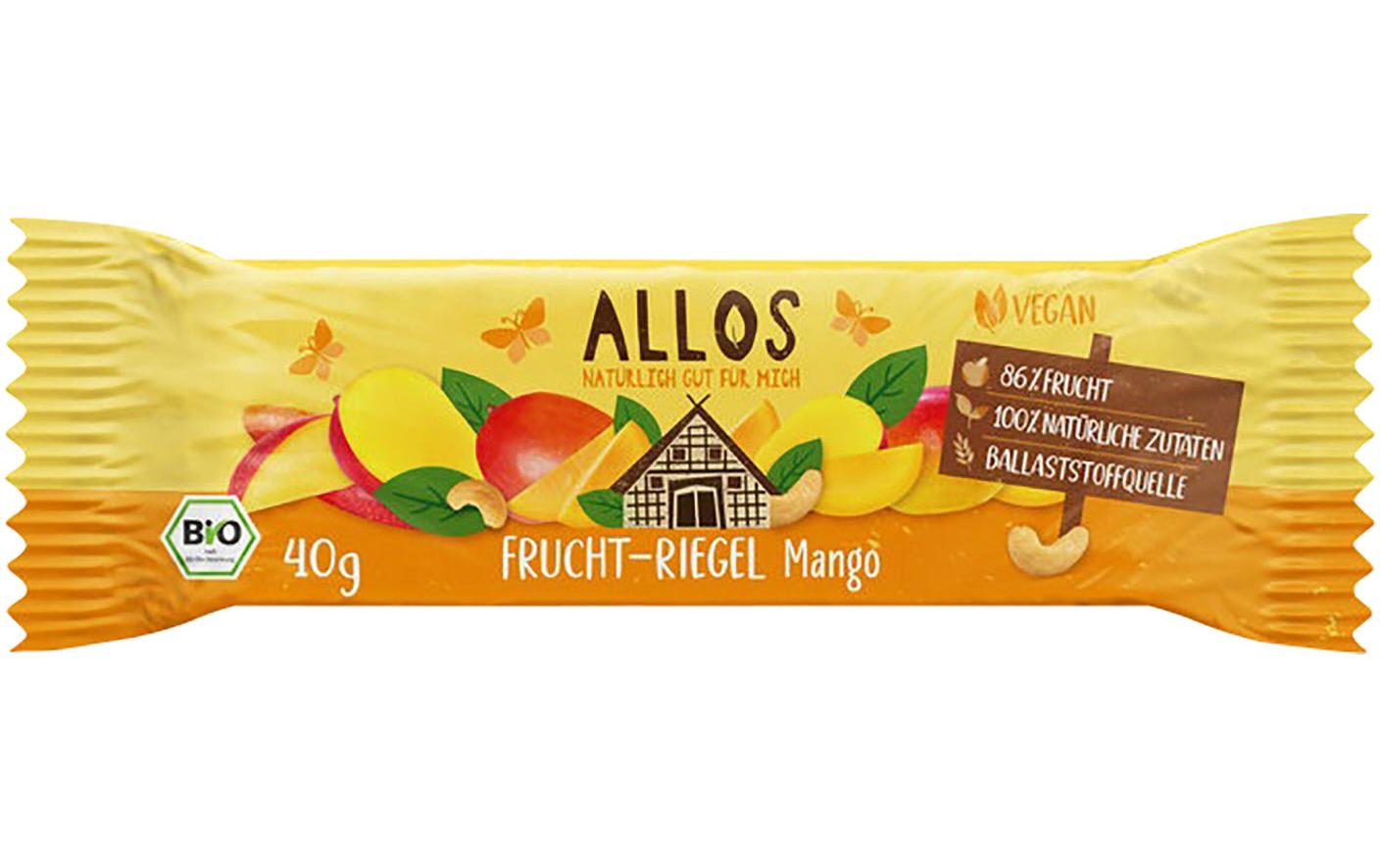 Bio Fruchtschnitte Mango 40 gBiologisch zertifizierter Fruchtriegel mit Mango