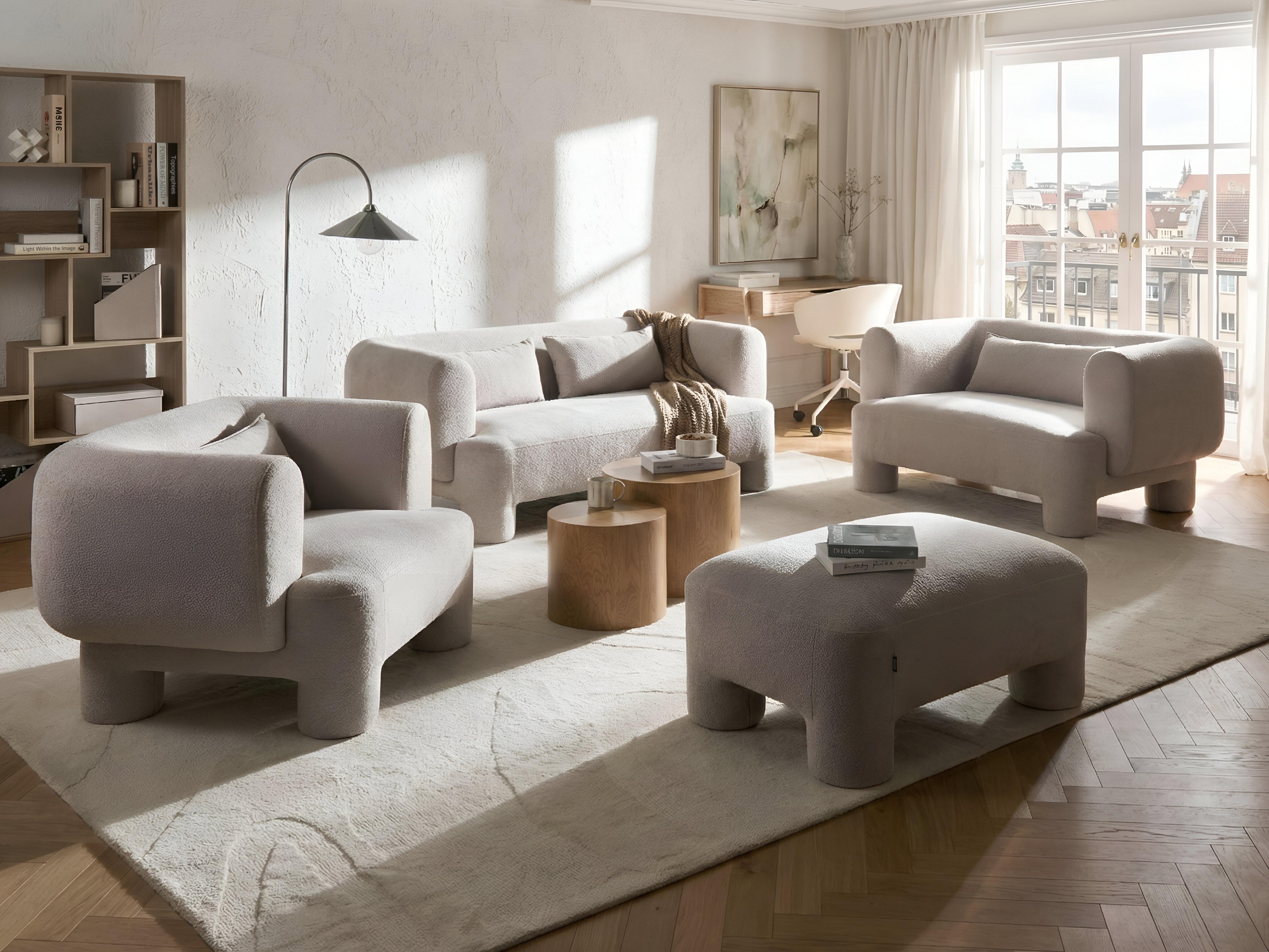 Bankenset 6-zits HOGBO Stof Beige met ottomaan