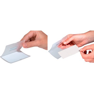 Porte-badge Click Fold, avec pince combi, 75 x 40 mm