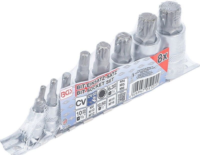 BGS - Dopsleutelset - 8 Delig - Vanadium Staal - Mat Verchroomd