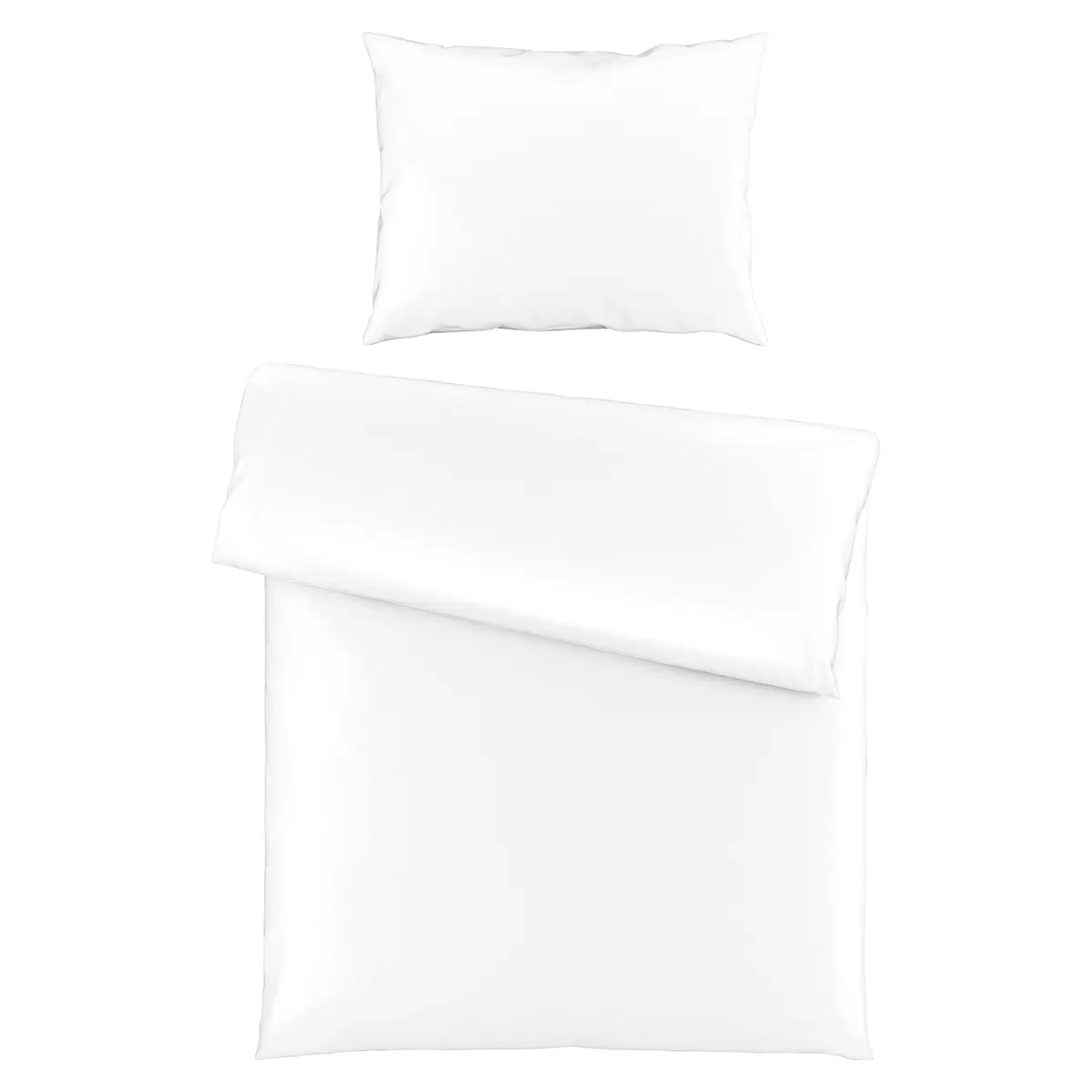 Bettwäsche-Set Satin uni Lydia weiss