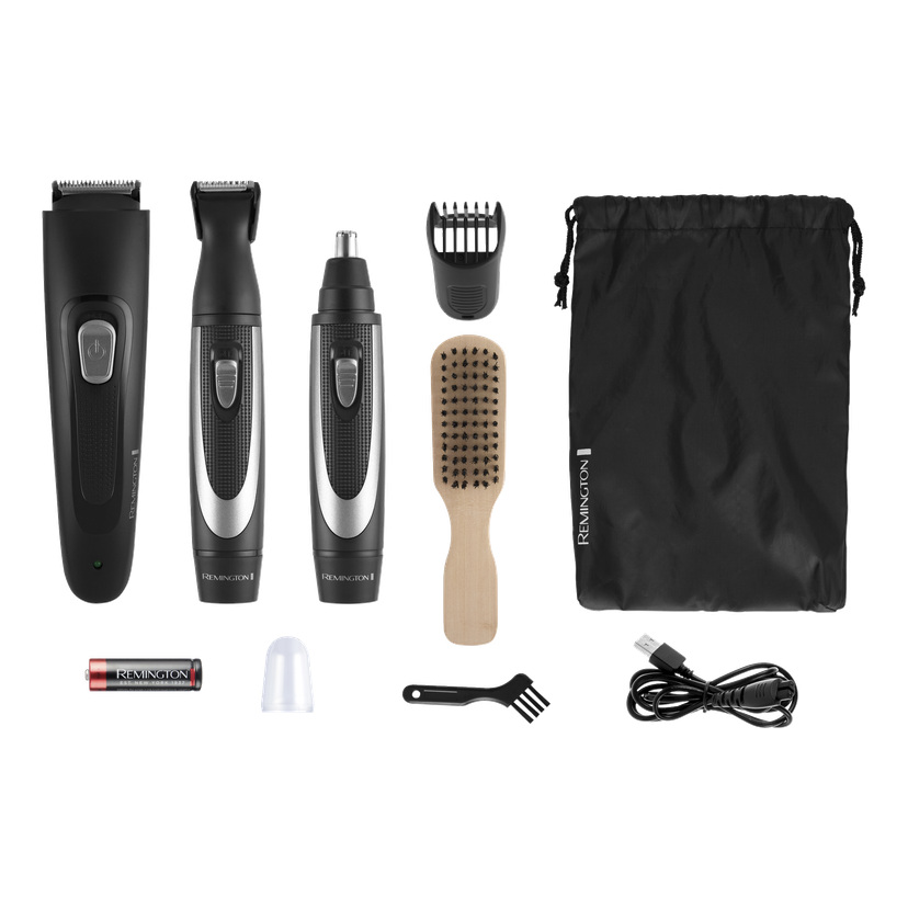 Skjeggtrimmer + nese- og detaljtrimmer 6 deler 1-18 mm 45 min