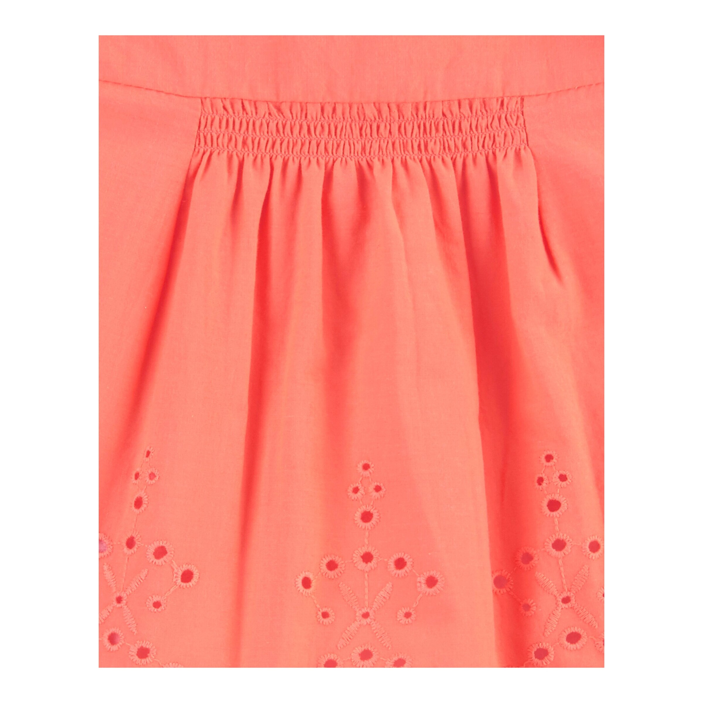 Carter's 2-tlg. Set T-Shirt Flügelarm Lochspitze und Shorts Streifen koralle/weiß