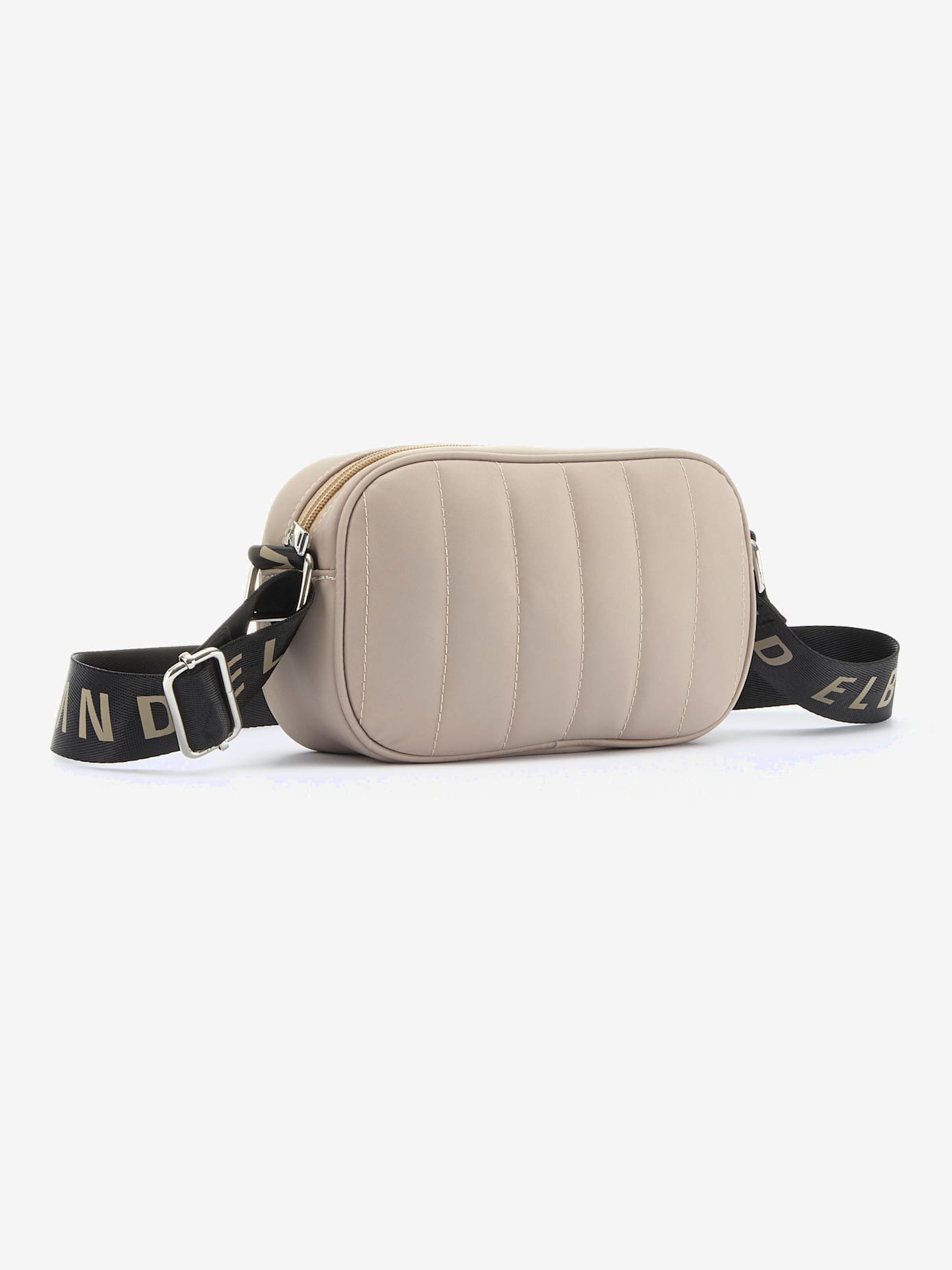 Mini-sac avec matelassage tendance et logo imprimé sur la bandoulière