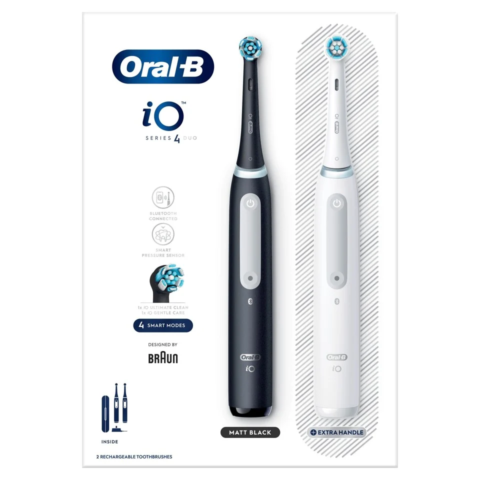 Oral-B - iO4 Duo Sort UCB & Hvid SC Elektriske Tandbørster