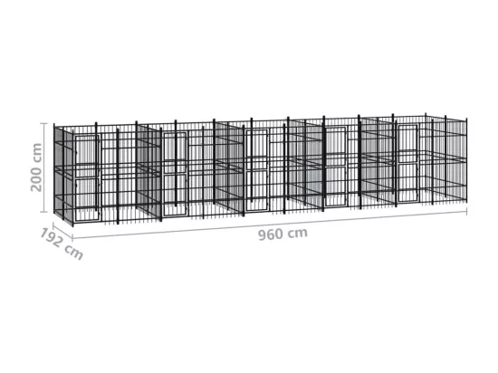 Chenil cage enclos pac noire 960 x 192 x 200 cm 02_0041806