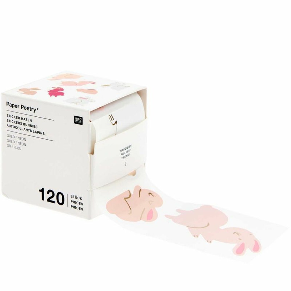 120 autocollants - lapins