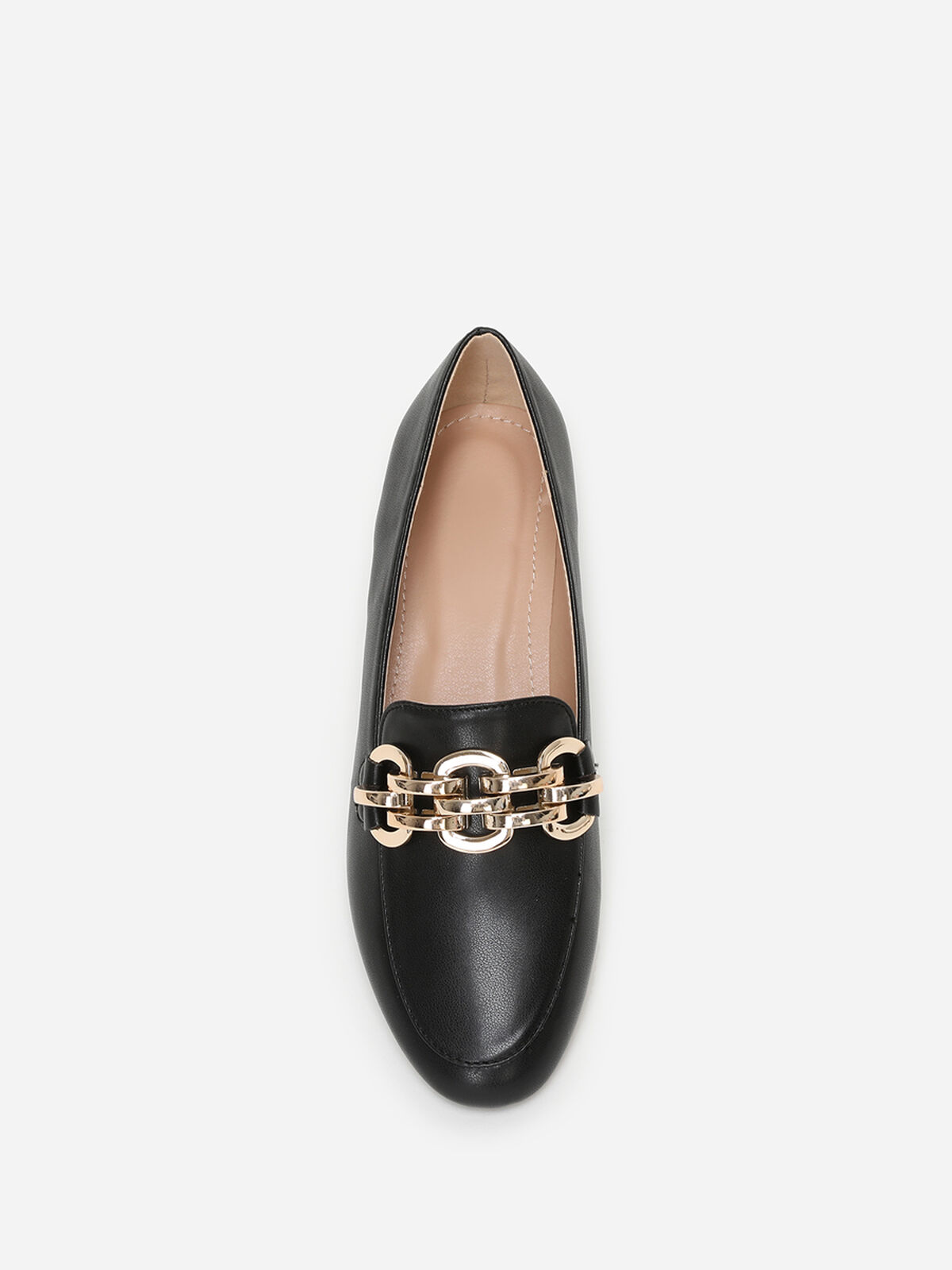 Mocassins à bride chaîne- Noir