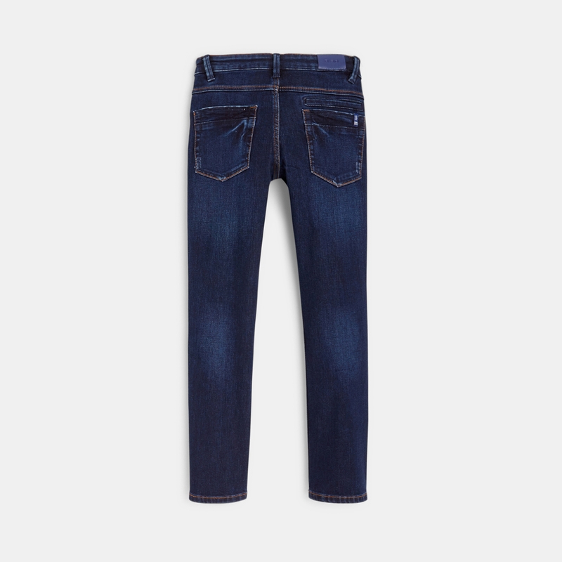 Jean slim denim chaud dark blue bleu garçon