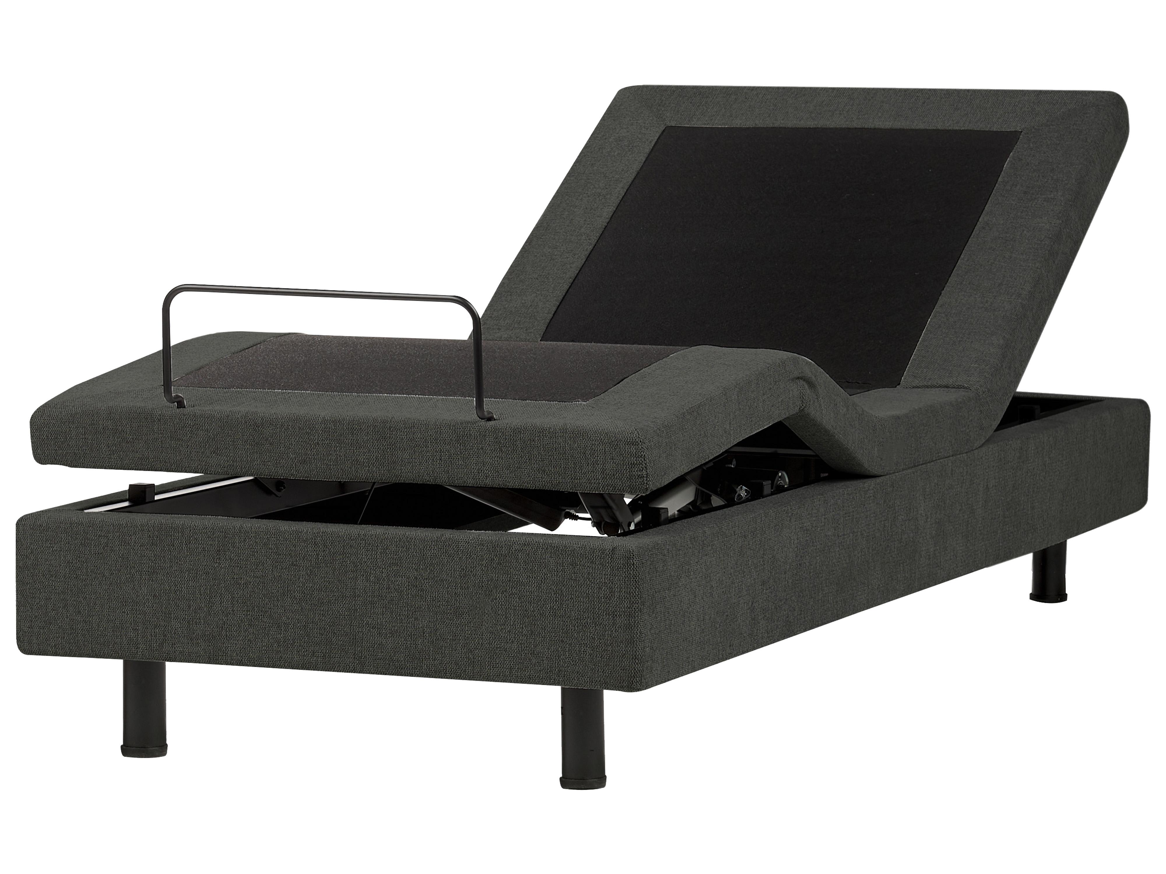 Verstelbaar bed zonder hoofdbord Stof CASTELLAN 90 x 200 cm Donkergrijs