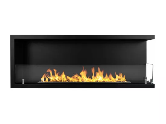 Cheminée bioéthanol encastrable d'angle biocheminée 120x45 SUTRI 120 DX