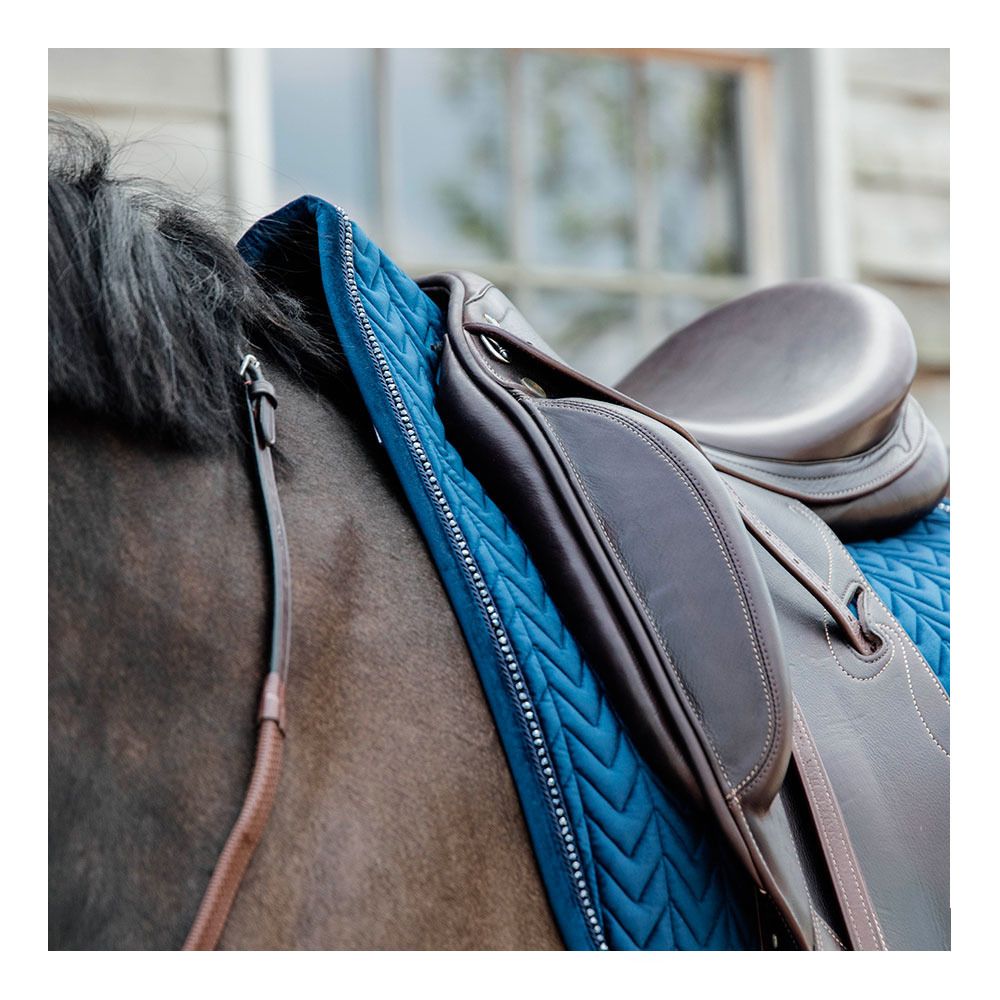 Kentucky VELVET PEARLS - Tapis de dressage bleu roi