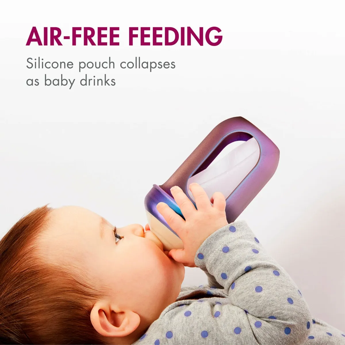 Boon Bouteilles en Silicone Nursh 8oz Paquet de 3 - Couleurs Métalliques