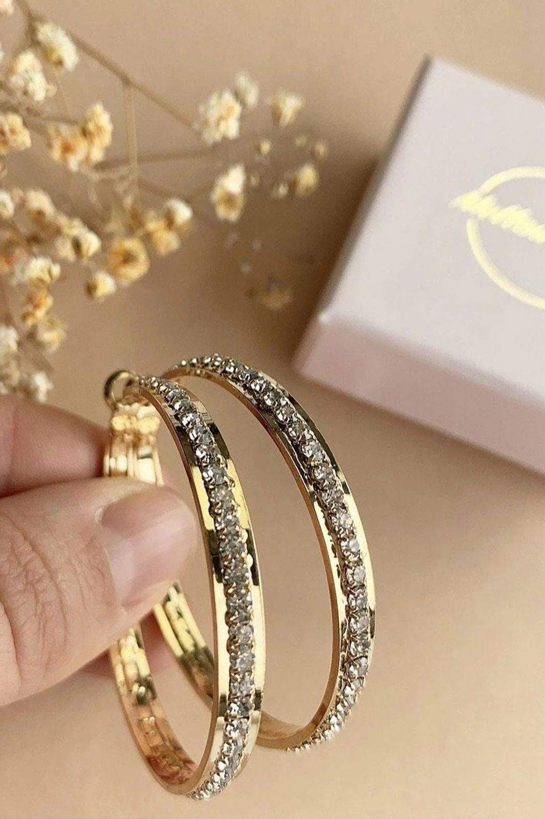 Mellow Moon Hoop Stone oop stone guld