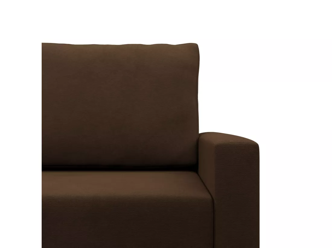 Canapé d'angle en U avec fonction sommeil, Coussin réversible, Bonell, Brun