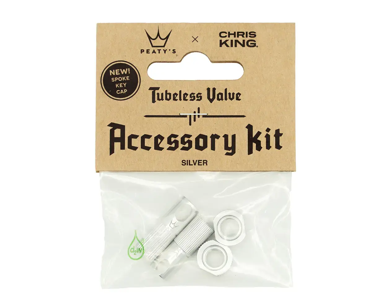 Peaty's Chris King MK2 Tubeless Ventielen Accessory Kit Zilver