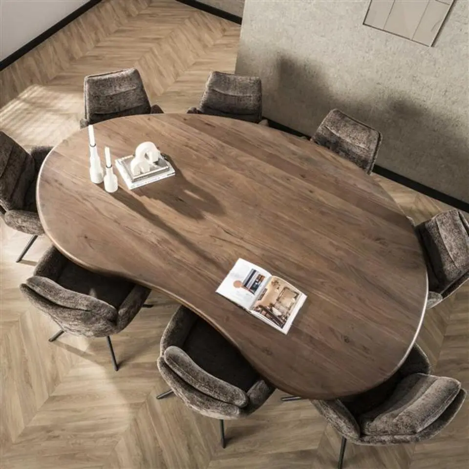 Hoyz Collection - Eetkamertafel Sculpture - Massief Acacia Drift Brown