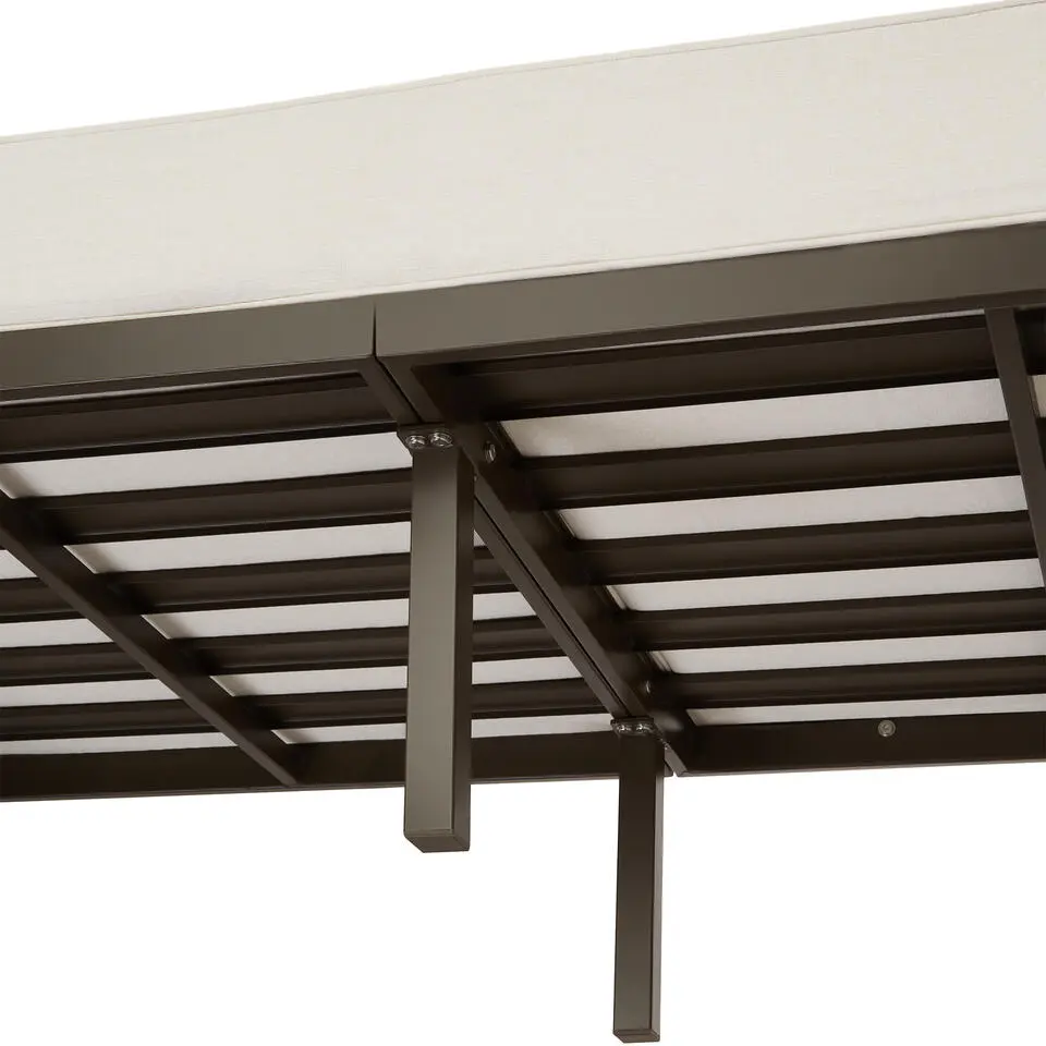 tectake - Tuin-loungebank Comosa, 3-zits, XXL kussens, Bruin / Beige