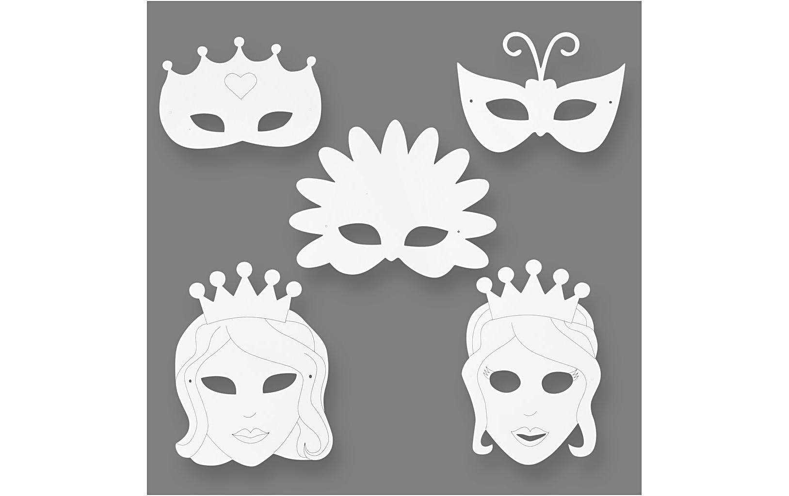 Partyaccessoire Märchen-Masken 16 StückAusgestanzte Karneval-Masken