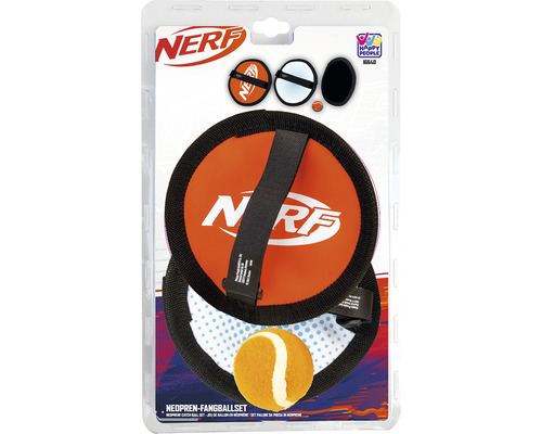 Neopreen NERF vangbalset bestaande uit 2 vangers en een tennisbal