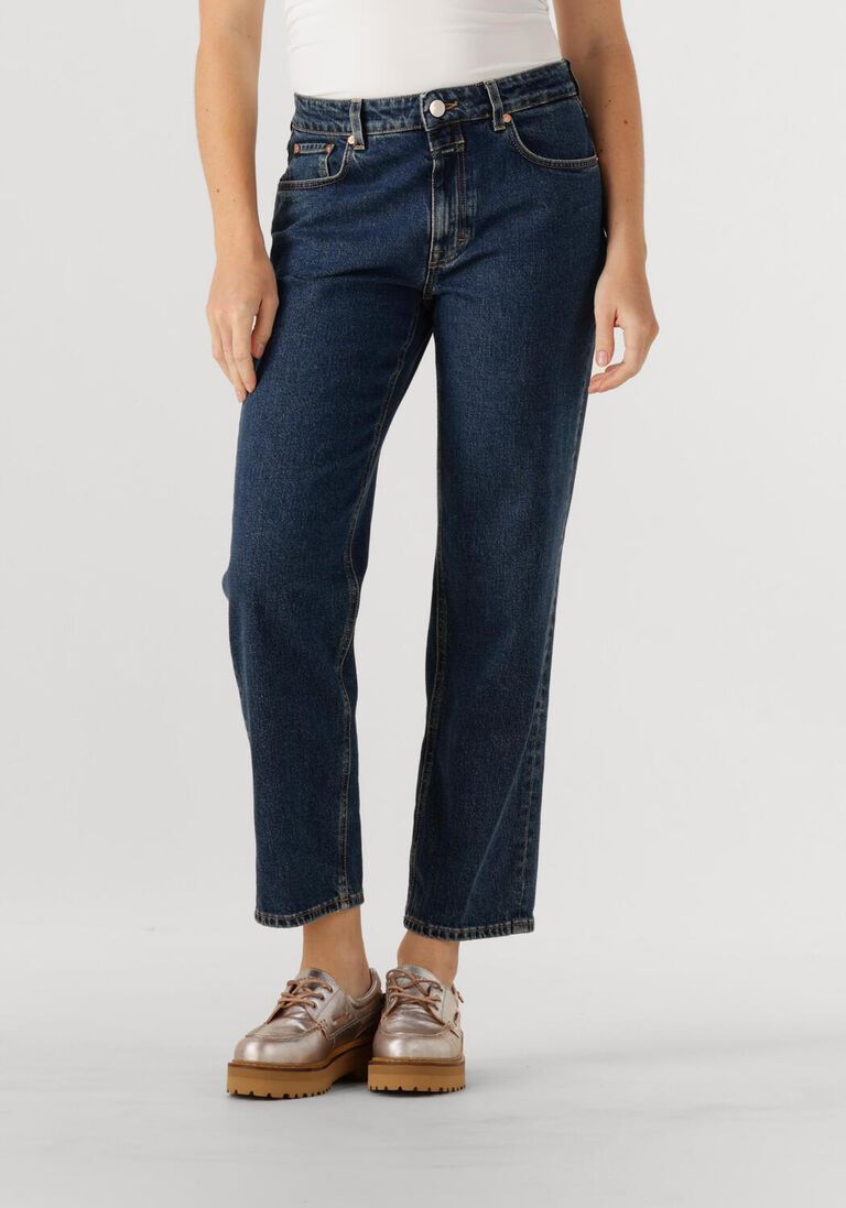 donkerblauwe closed straight leg jeans milo