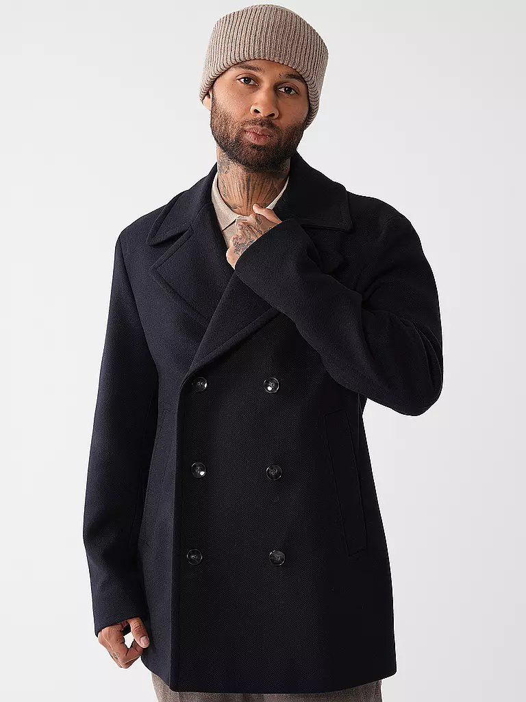 BOSS Wollmantel CLAY dunkelblau