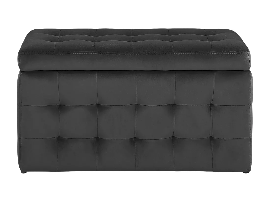 Pouf de rangement MICHIGAN Velours Noir